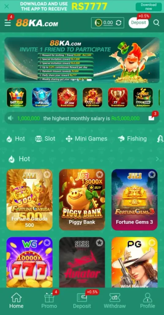 88KA3 Game mobile interface 2026