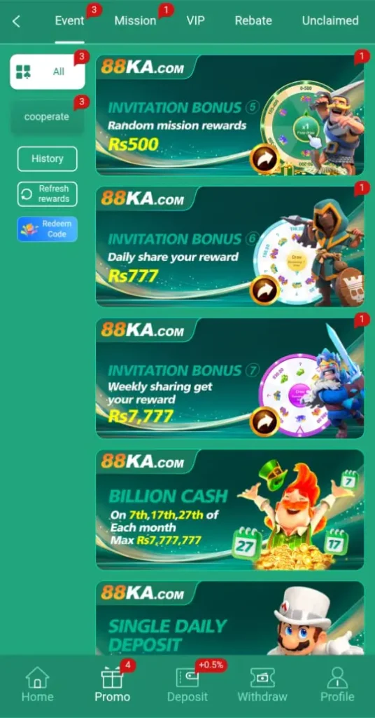 88KA3 Game promotion and bonus offer