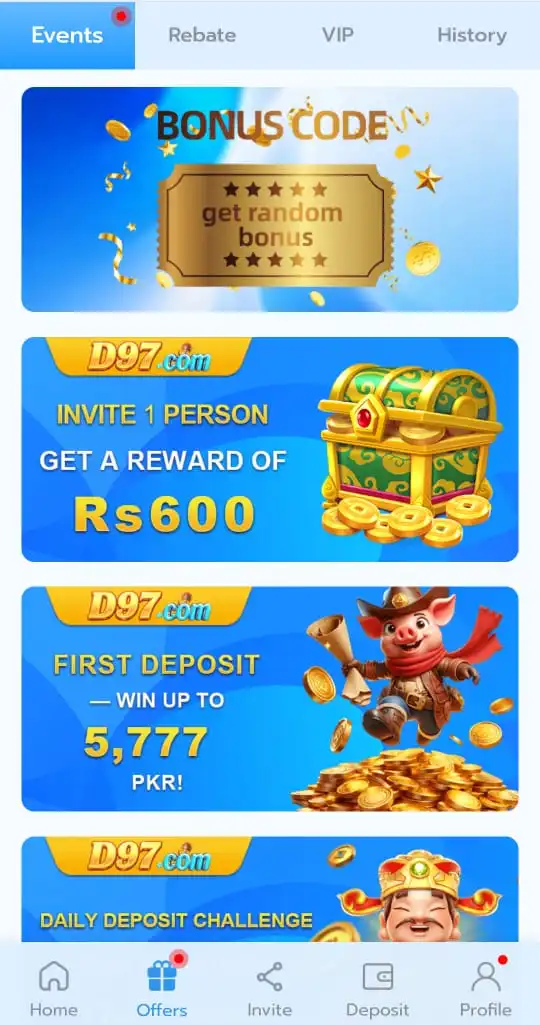 D97 Game promotional section