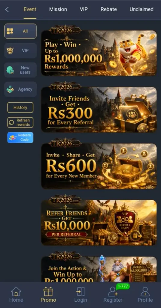 TR2026 Game promotion and bonus offer